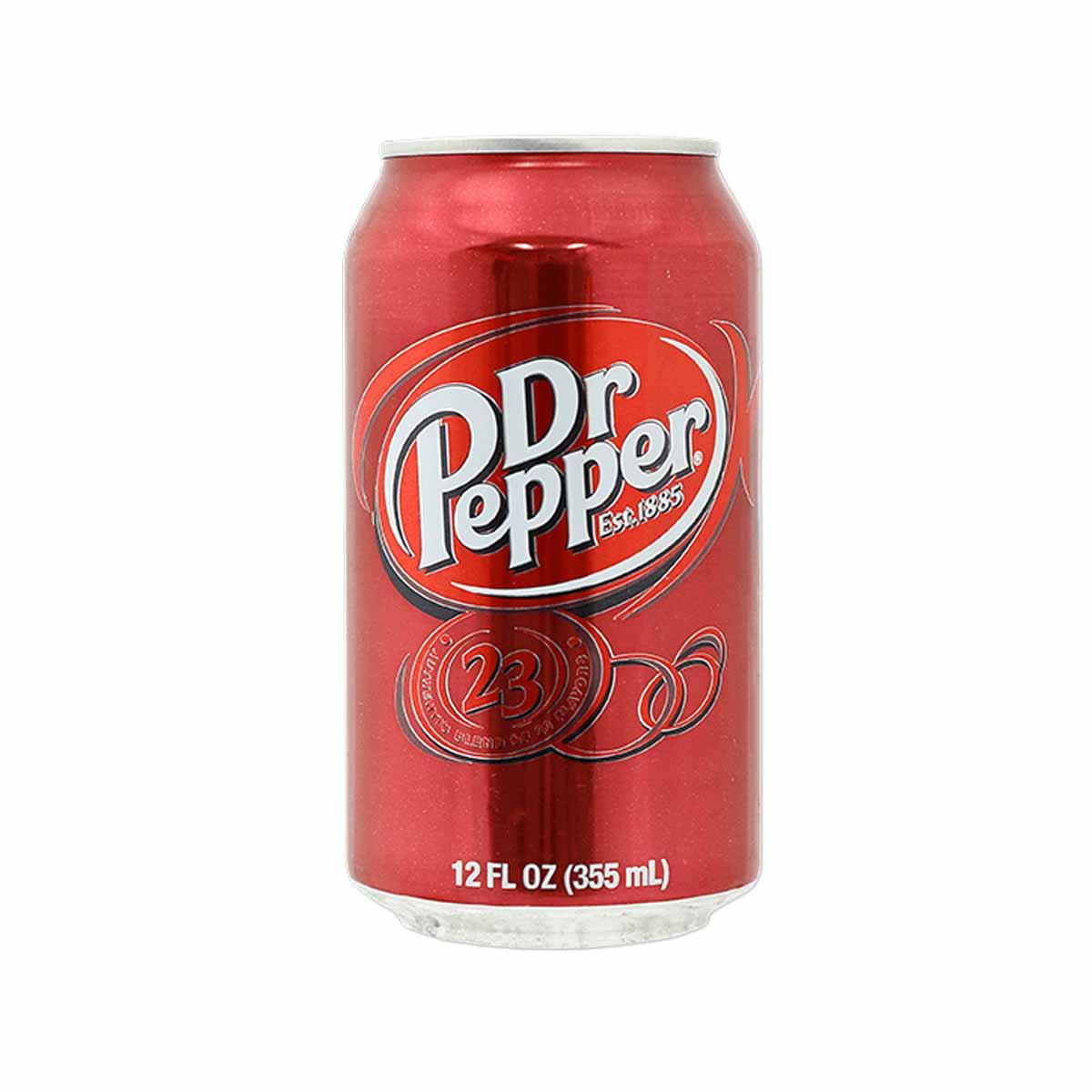 Dr. Pepper carbonated beverage can, red 12 fl oz (355 mL)