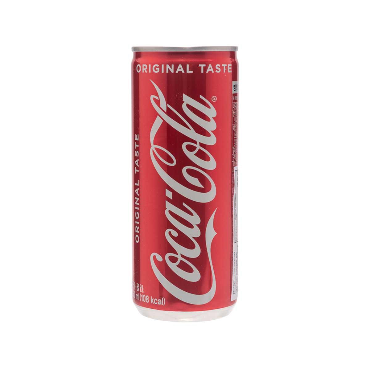 Coca-Cola Coke red soda can with white script logo and 'Original Taste' label