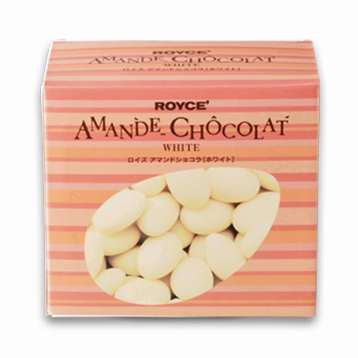 ROYCE' Amande Chocolat White almond chocolate box with sliced almonds on front