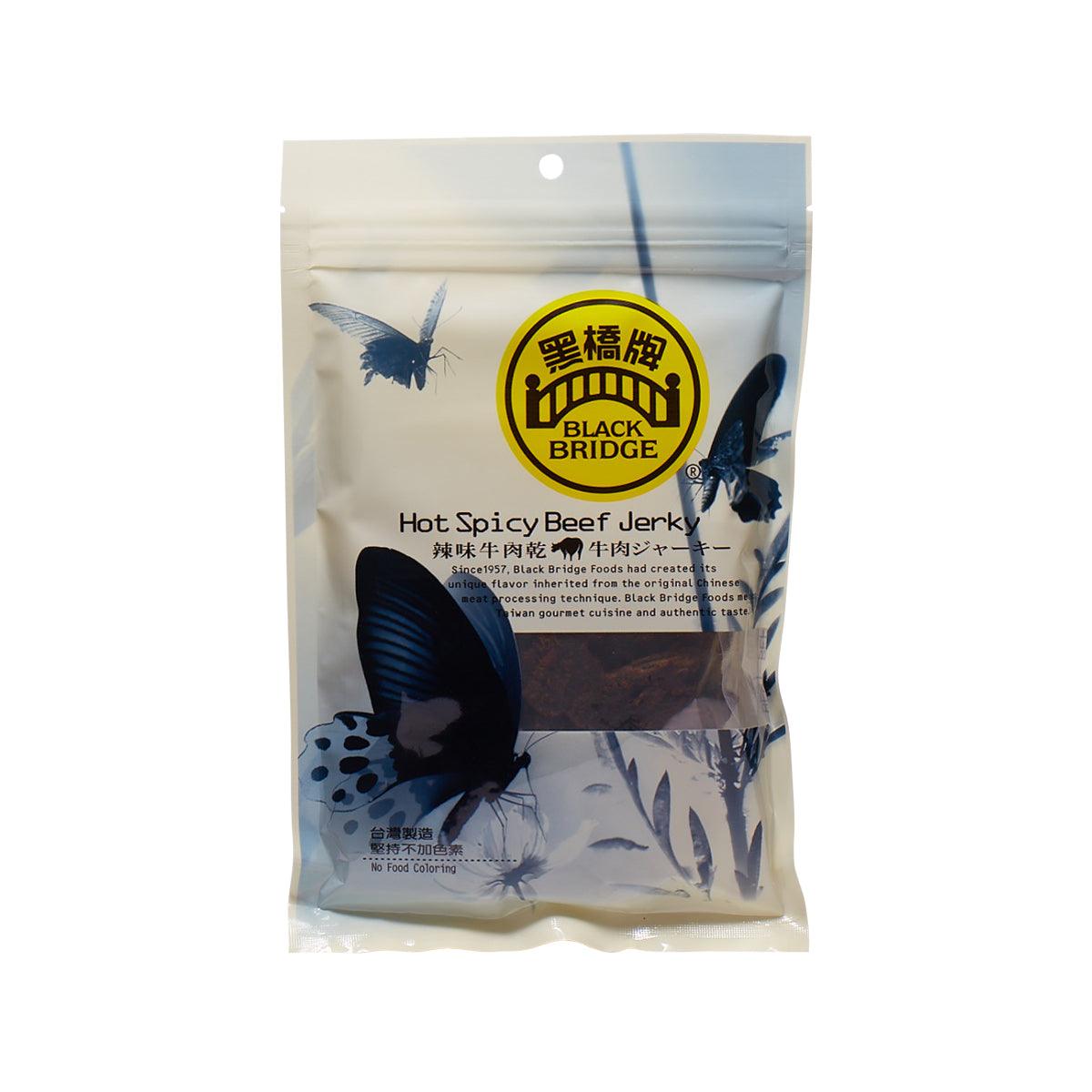 Black Bridge hot spicy beef jerky pouch, 85g, resealable bag