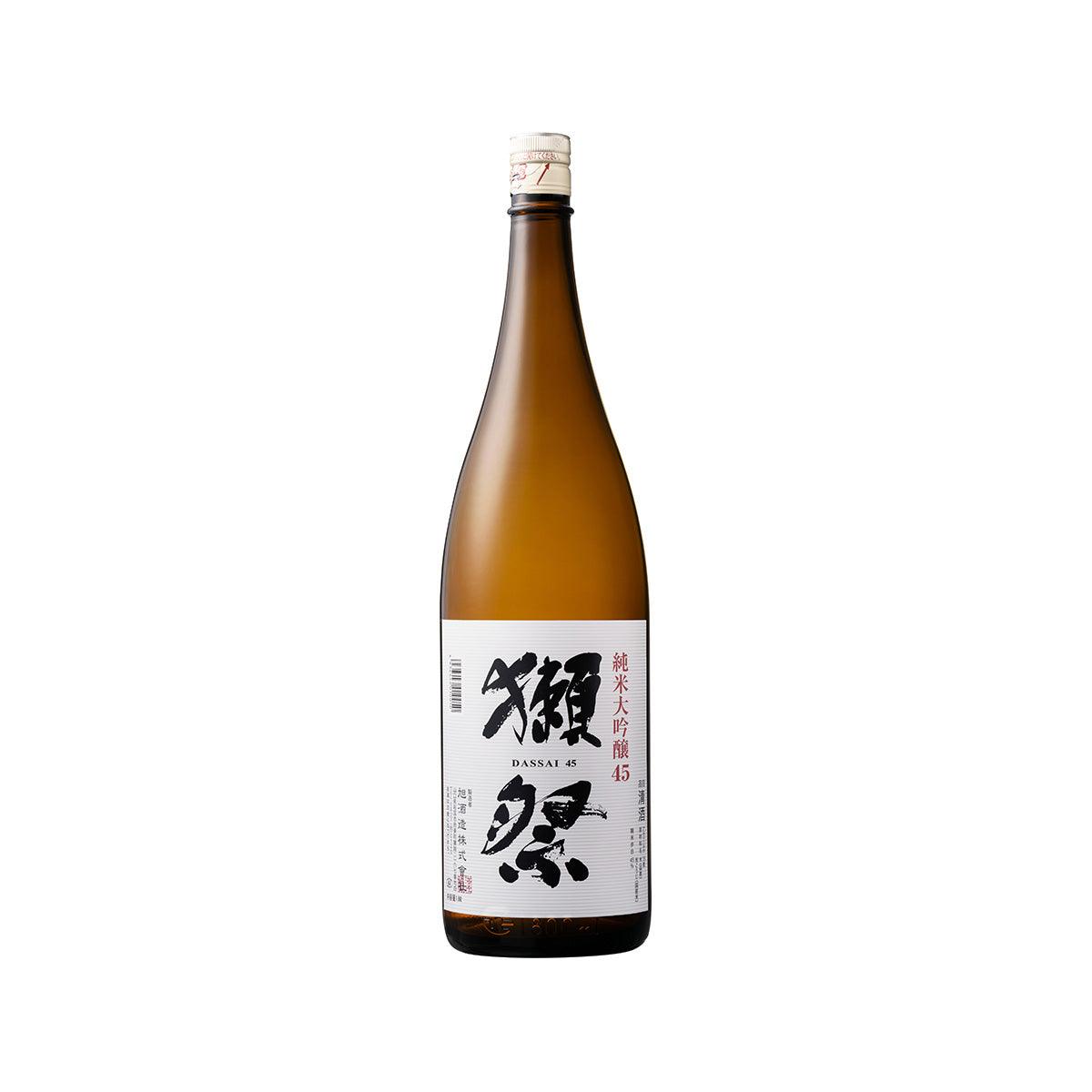DASSAI 45 Junmai Daiginjo sake bottle, 1.8L, amber glass with label