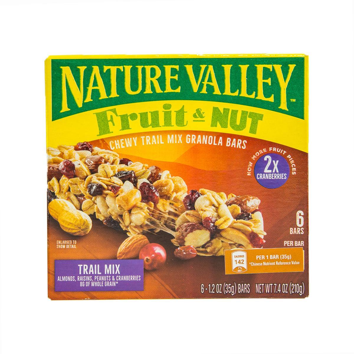 Chewy trail mix granola bars box, fruit and nut flavor