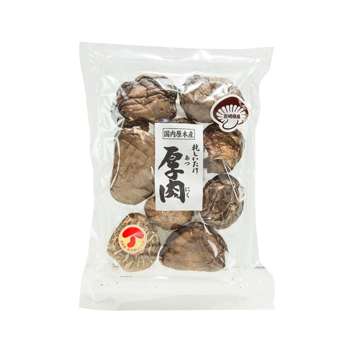 OKADAYA dried shiitake mushrooms (50g) in sealed clear bag, whole dark caps