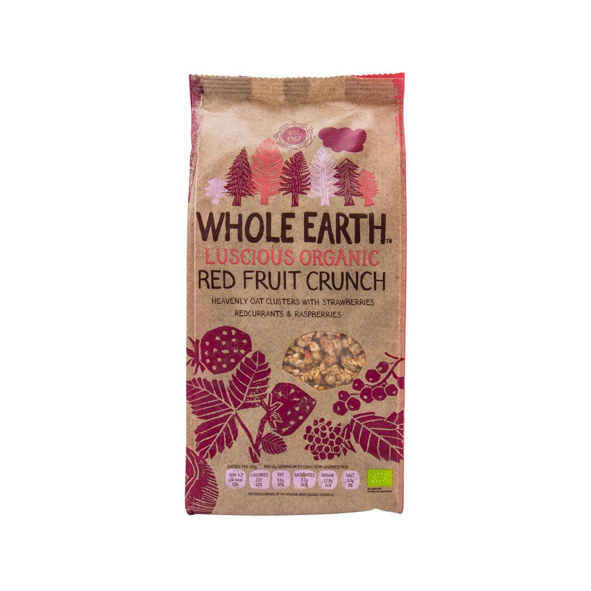 WHOLE EARTH organic red fruit crunch cereal bag, kraft paper, front label