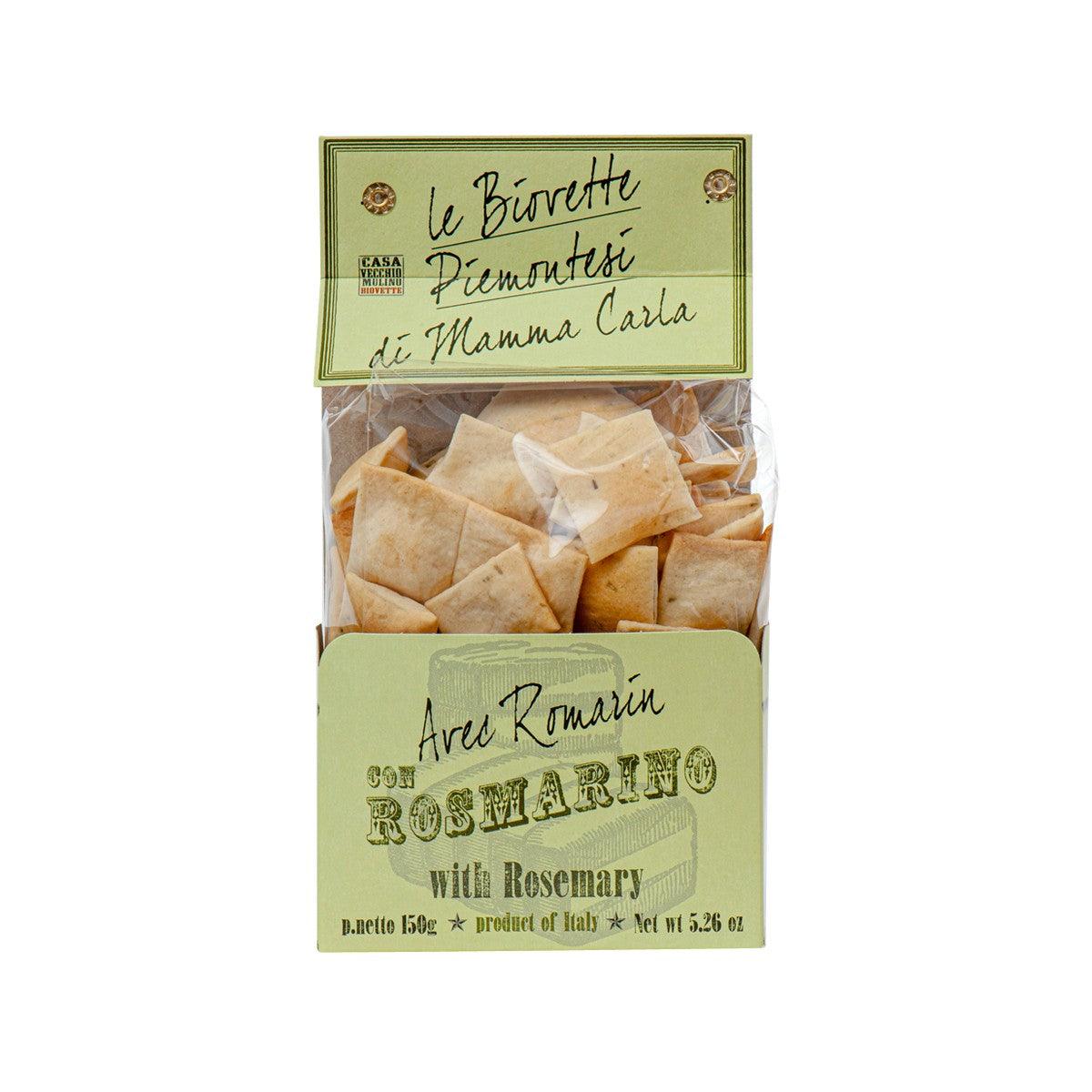 CASA VECCHIO MULINO rosemary bread squares in sealed bag packaging
