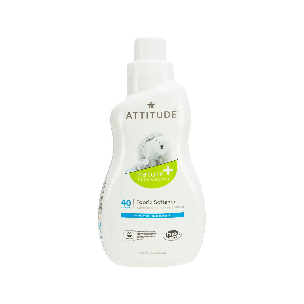 ATTITUDE fabric softener bottle with flip-top cap, nature+ technology label