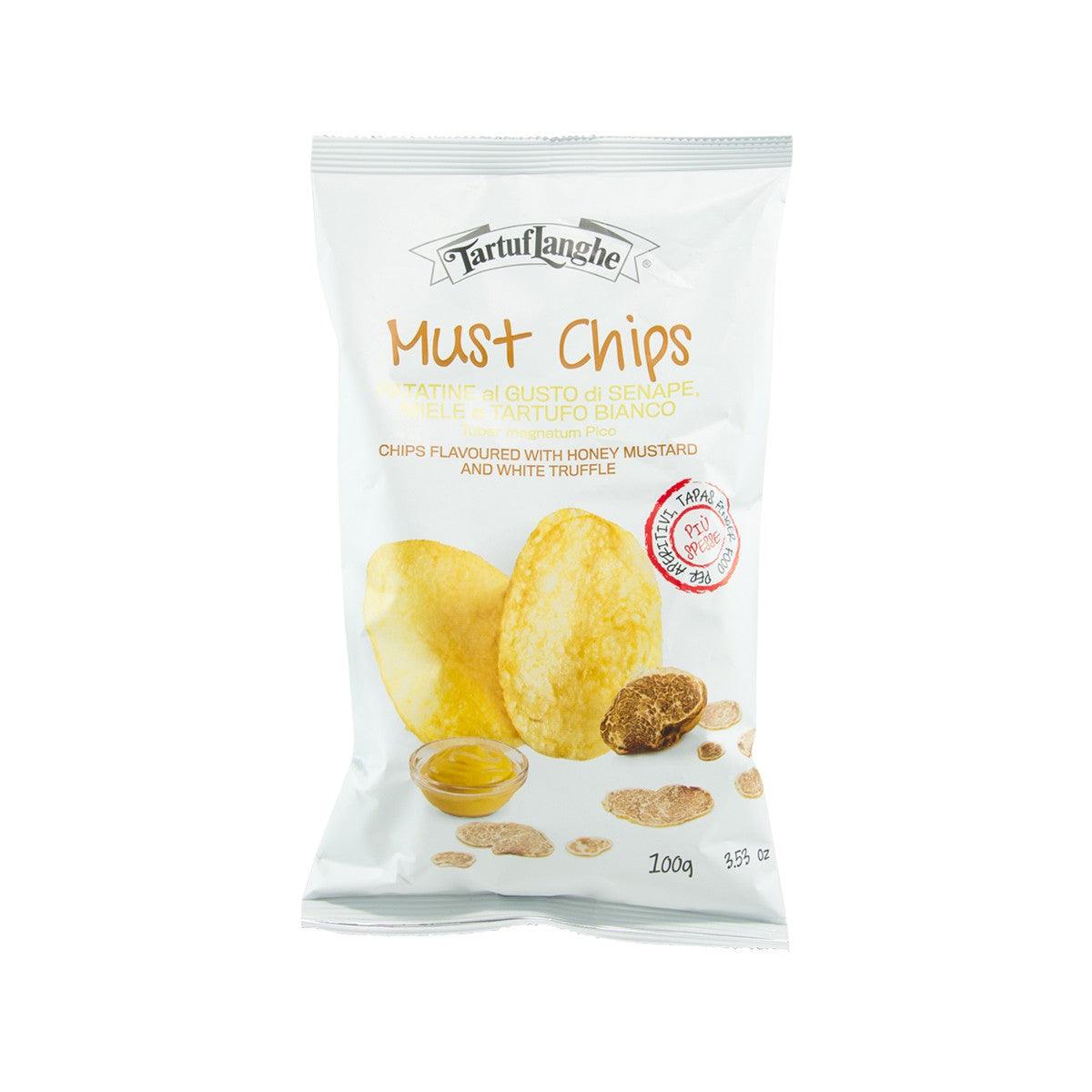 Tartuflanghe honey mustard and truffle potato chips bag, 100g, sealed pack