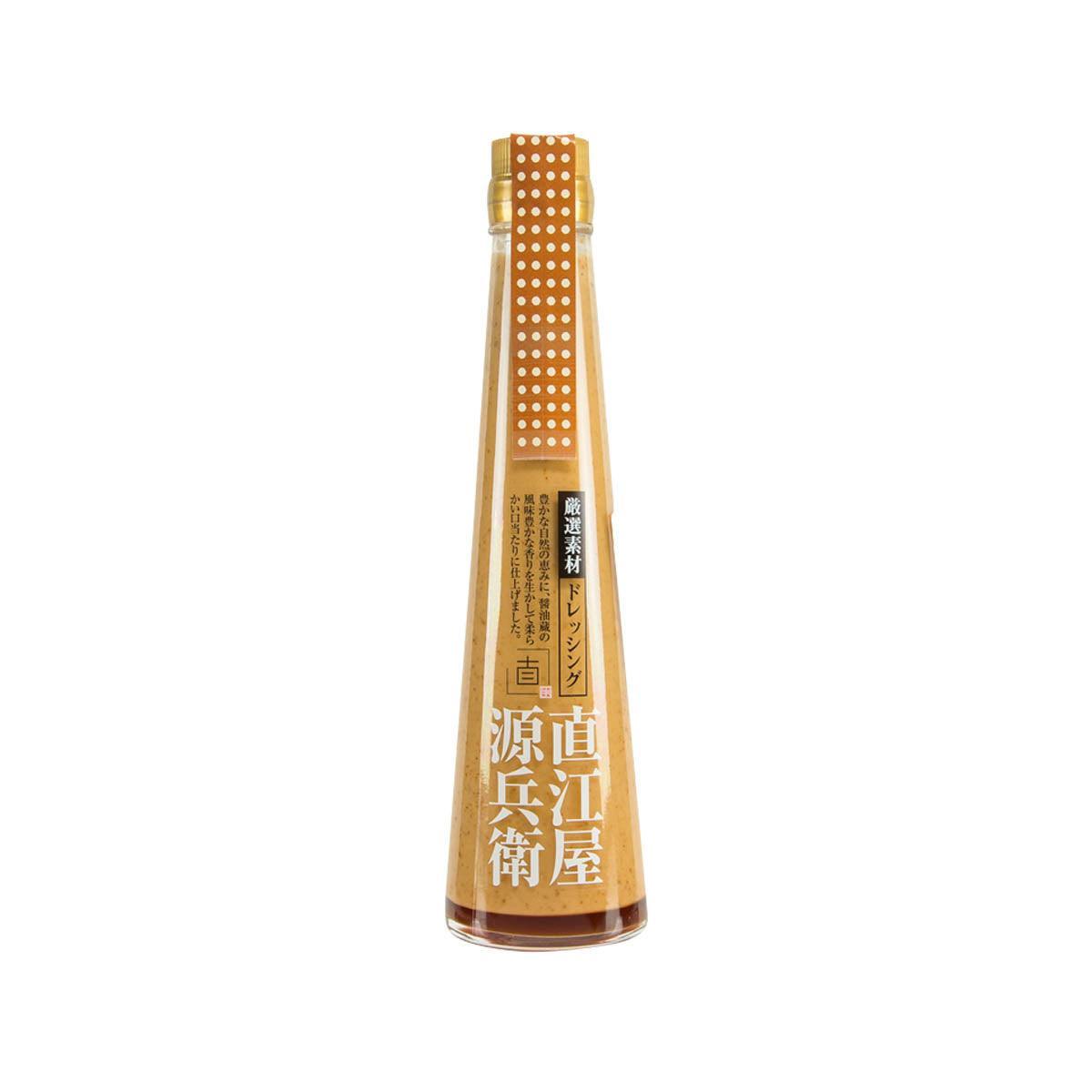 NAOGEN soy sauce & sesame dressing bottle, 200mL, clear glass with gold label
