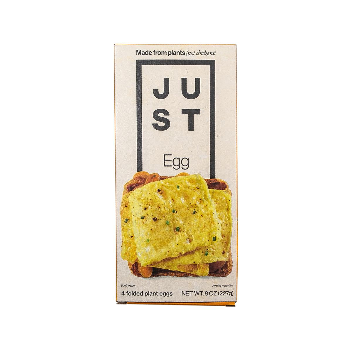 JUST plant-based folded egg carton, 227g, with four folded egg slices on front