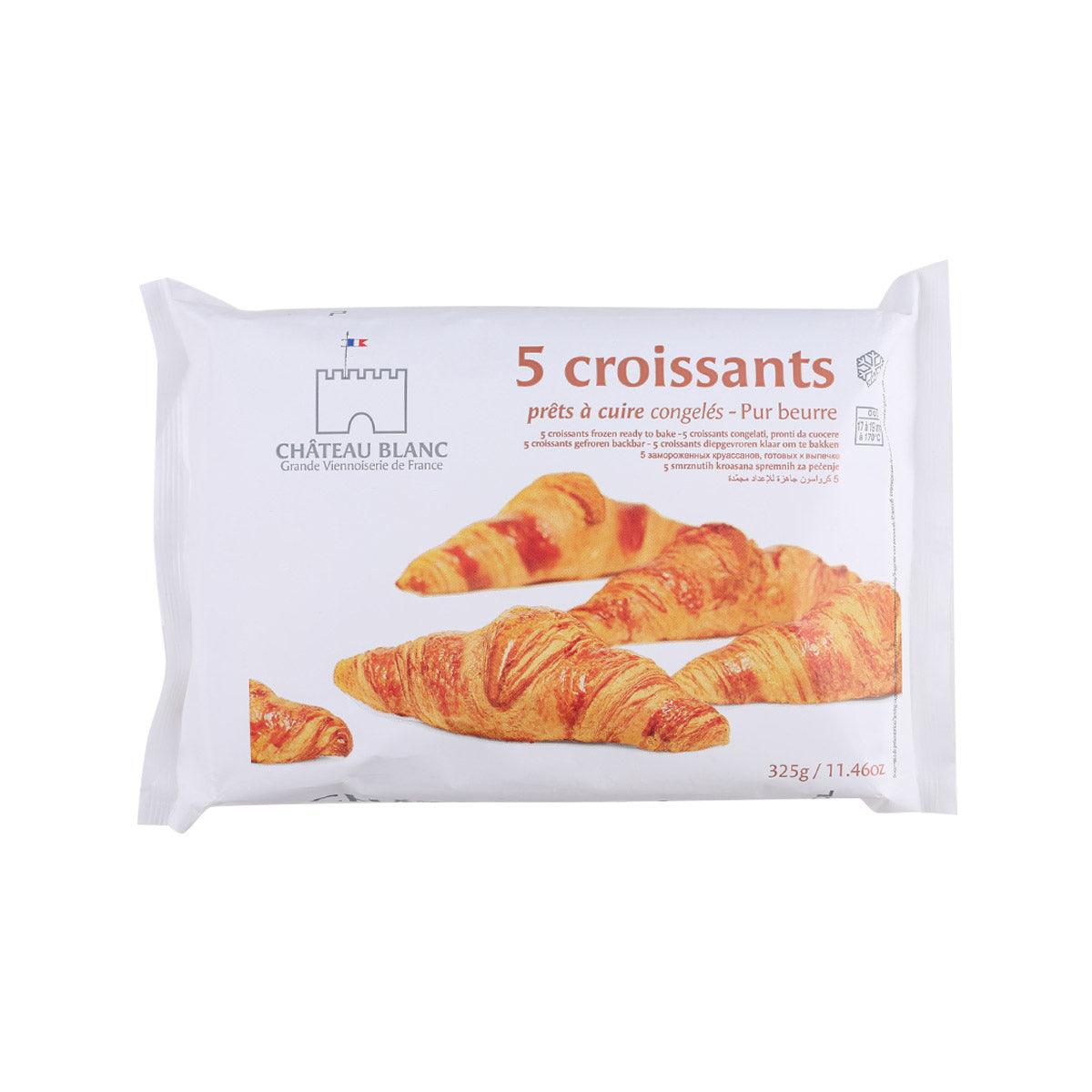 CHATEAU BLANC pure butter croissant pack, 5 croissants, 325 g bag