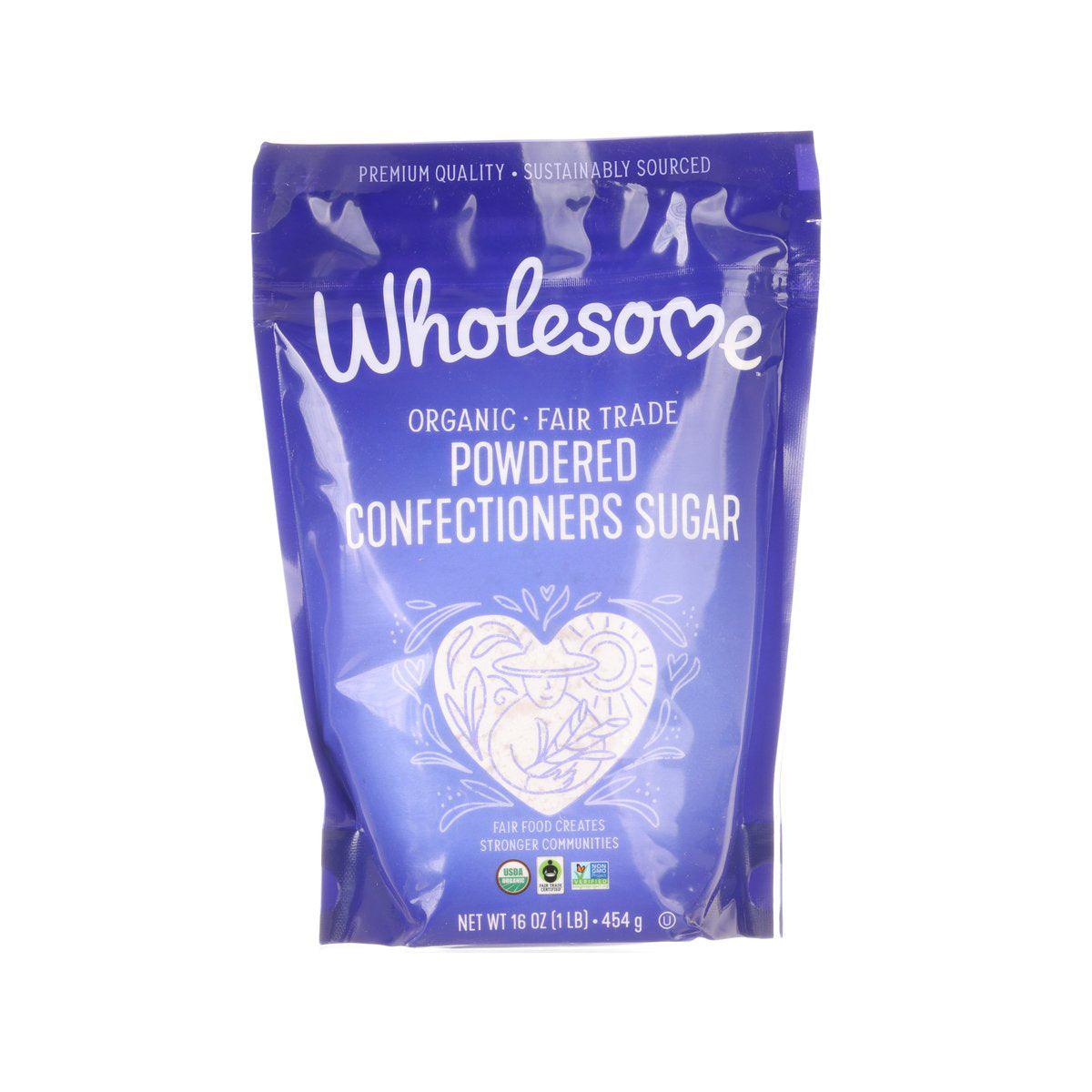 Organic powdered confectioners sugar pouch, 454 g, resealable bag