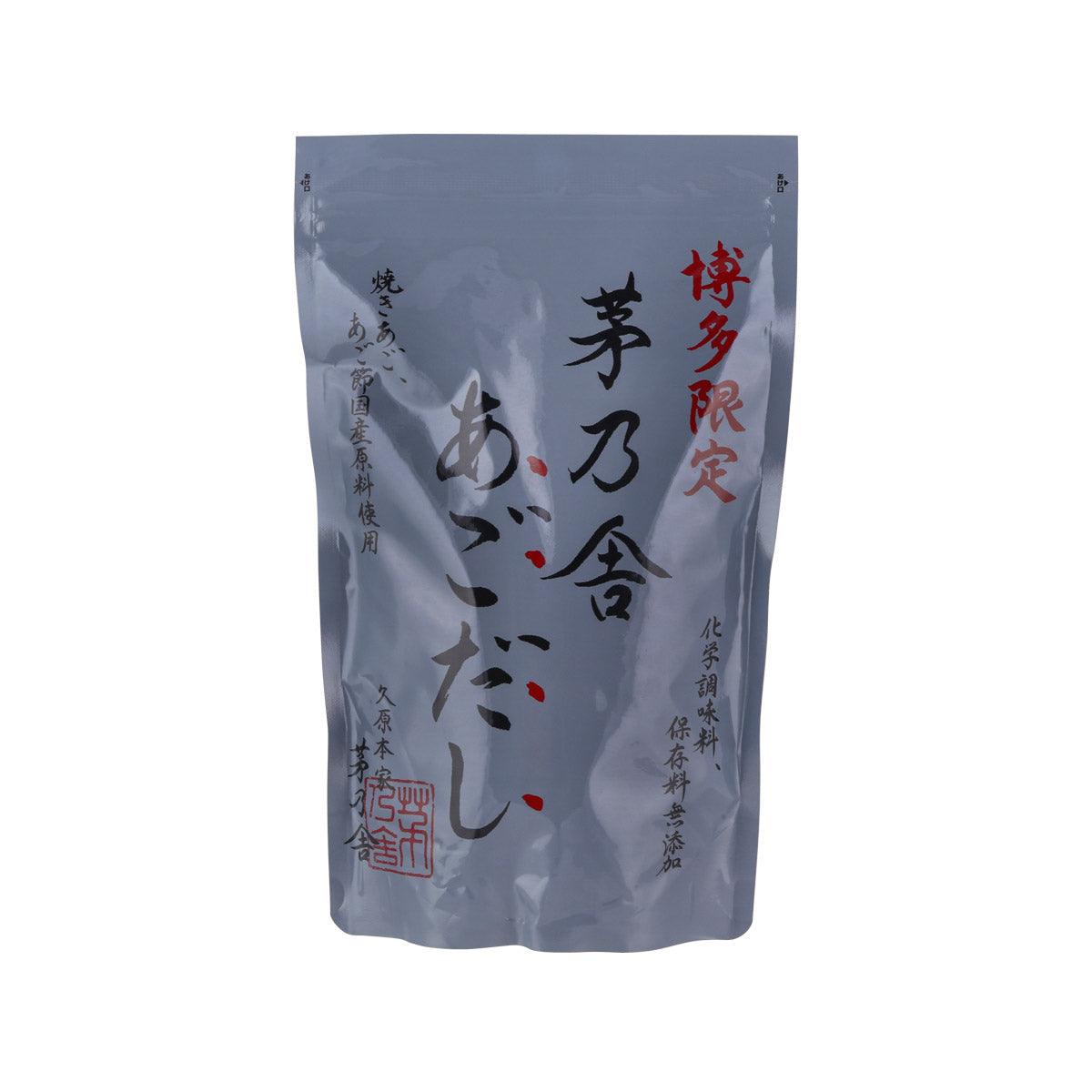Blue stand-up stock powder pouch with red seal and Japanese labeling, 216 g.