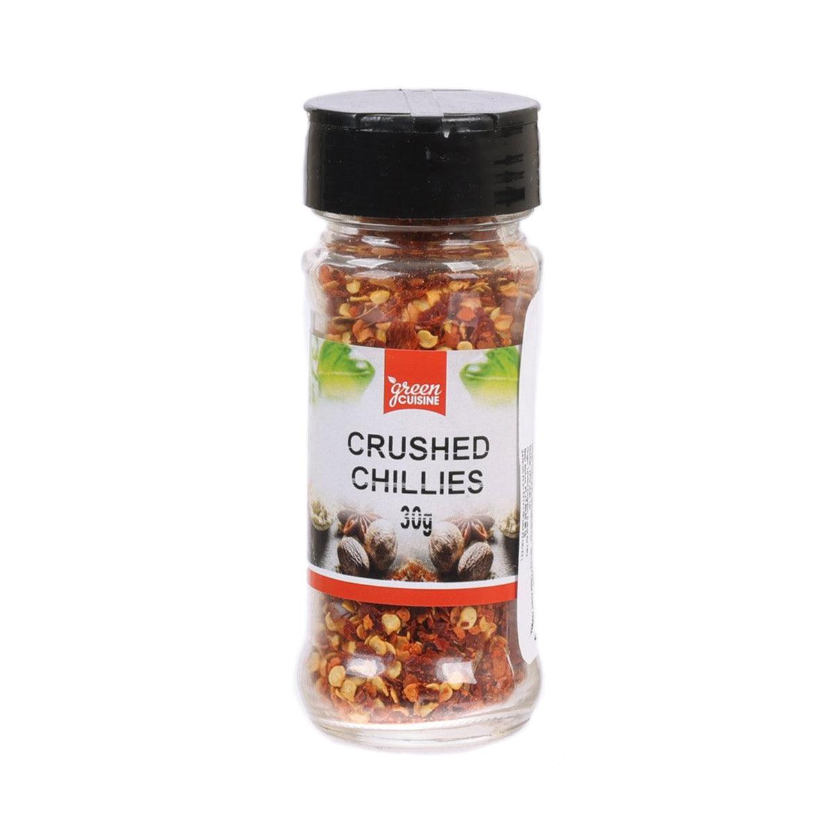 GREEN CUISINE crushed chillies jar with red flakes, 30g