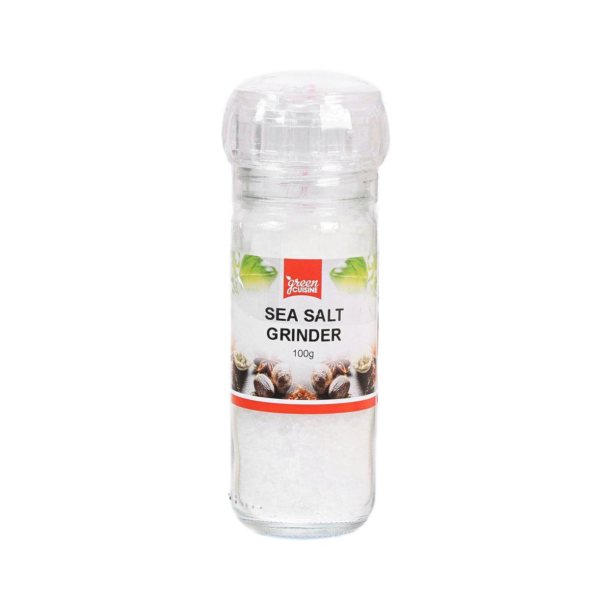 GREEN CUISINE sea salt grinder, clear acrylic body with cap, 100 g