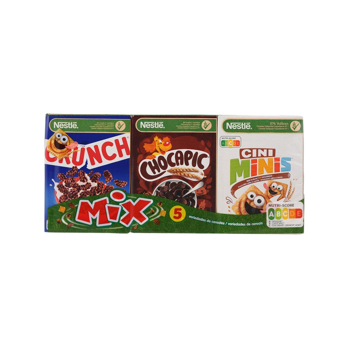 Nestlé Mix Cereals variety pack, 190g, with Crunch, Chocapic and Cini Minis boxes