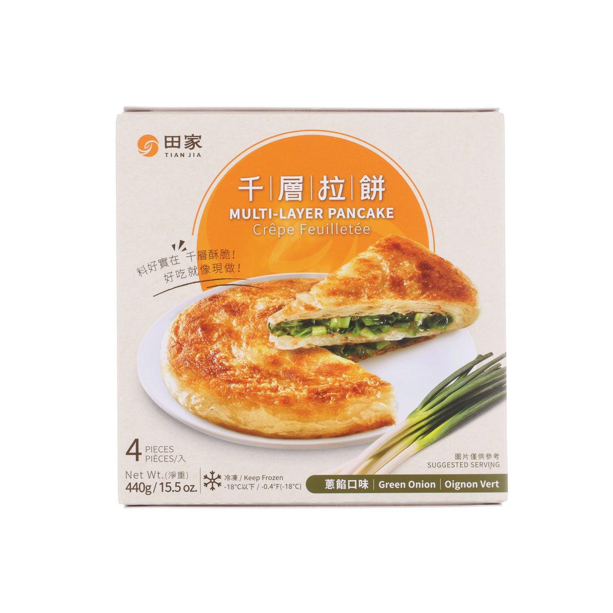 Multi-layer green onion pancake box, 4 pieces, with golden crepe and green onion filling