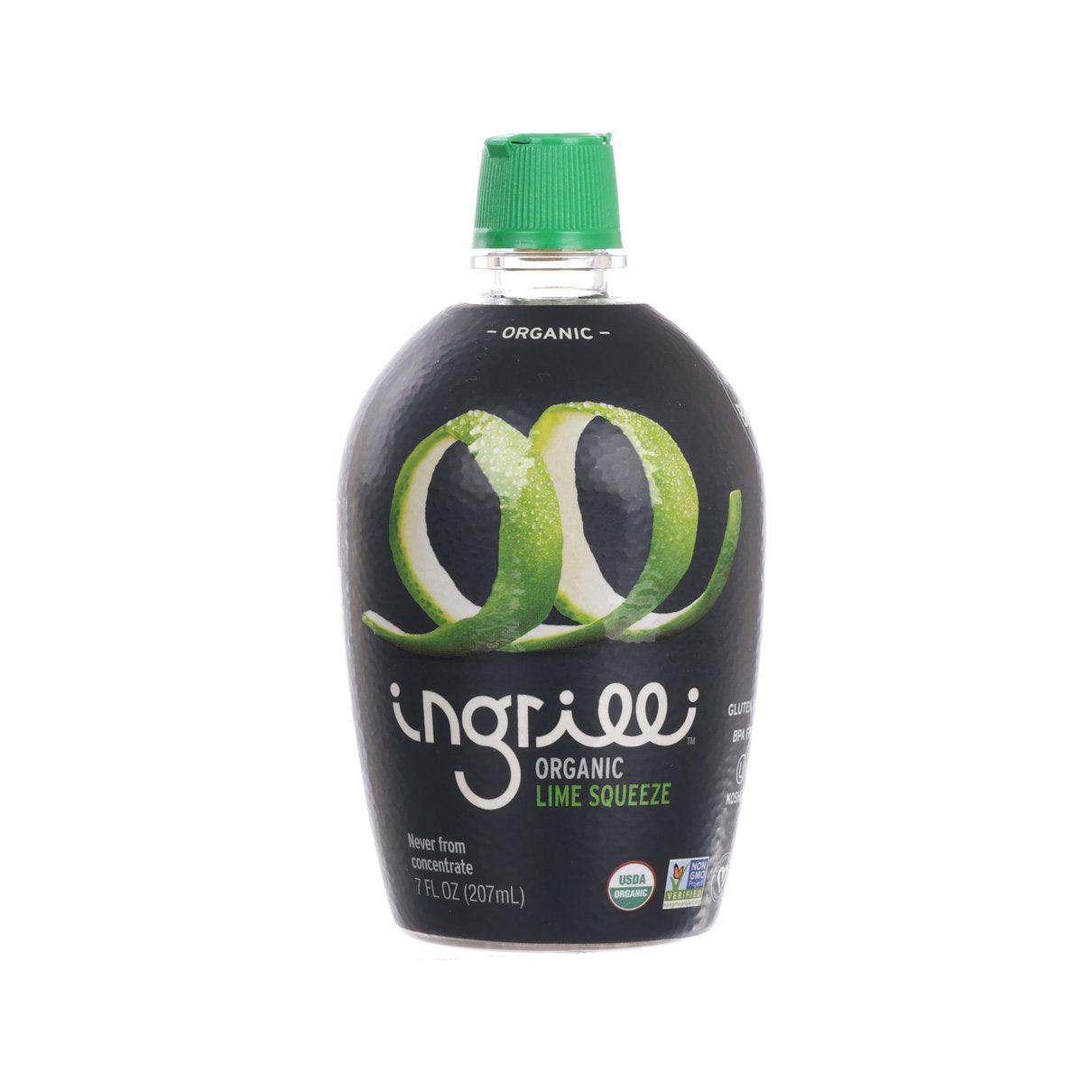INGRILLI organic lime squeeze bottle with green cap, 207 mL