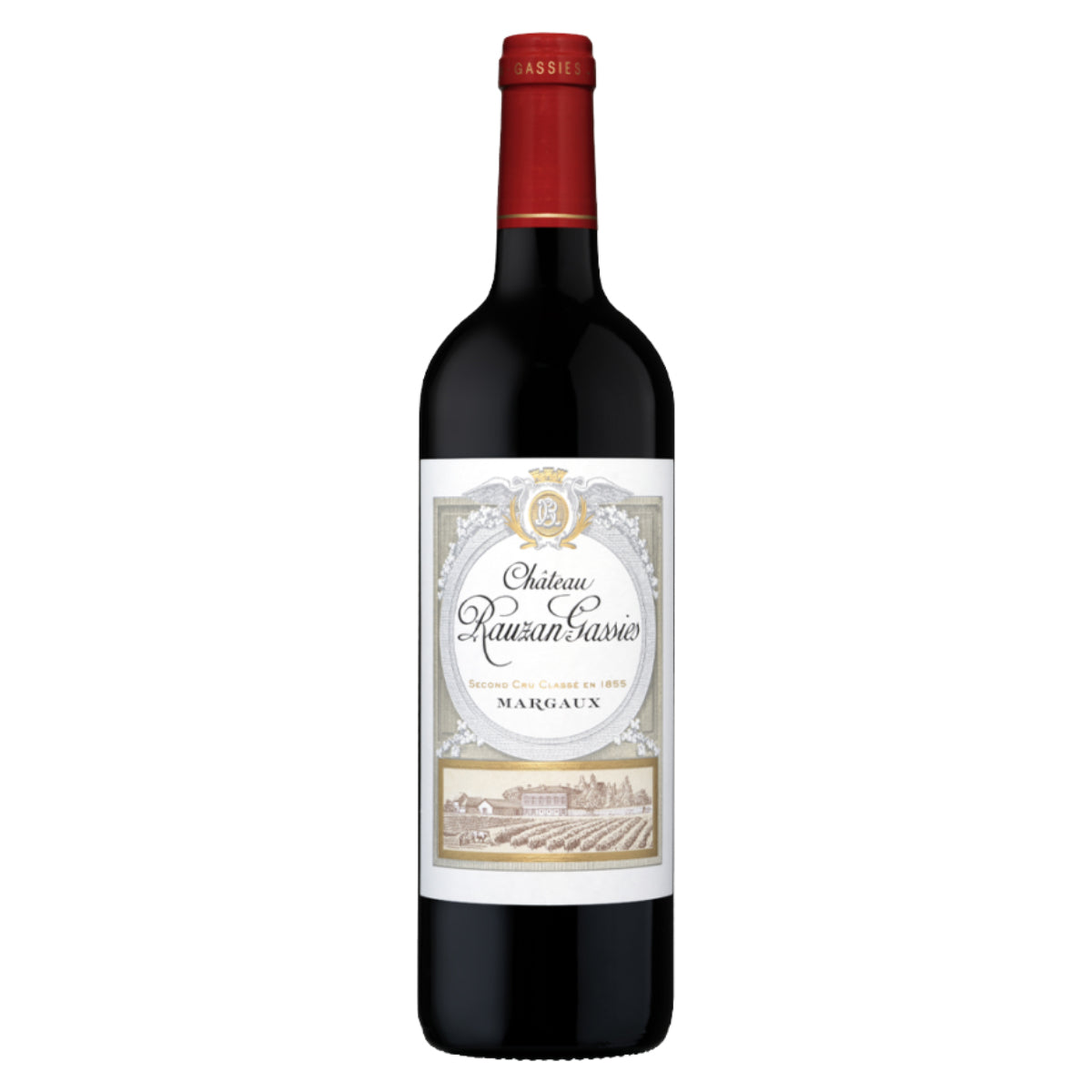 Château Rauzan-Gassies Margaux red wine bottle, 750 mL