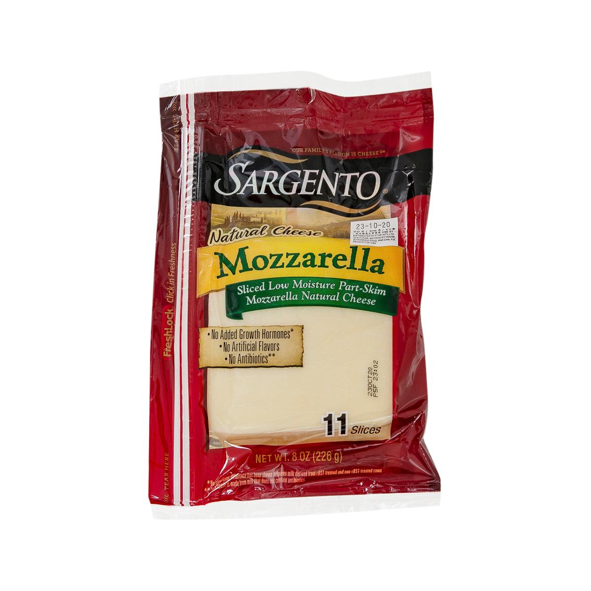 SARGENTO sliced low-moisture part-skim mozzarella cheese in sealed bag, 11 slices