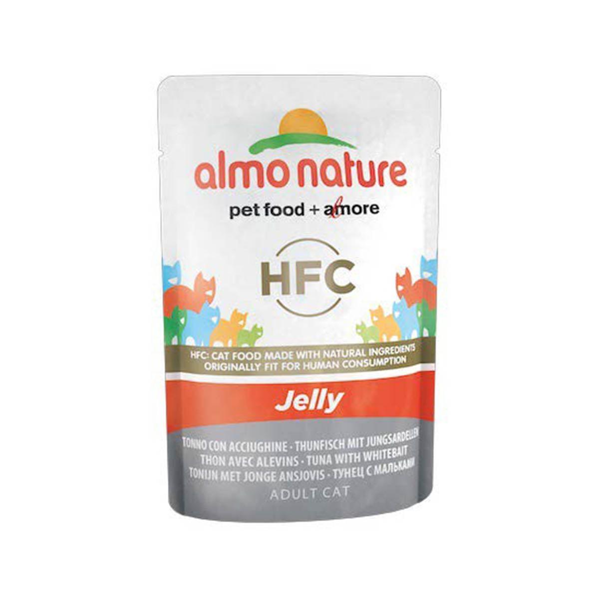 ALMO NATURE cat jelly tuna with whitebait pouch, 55g