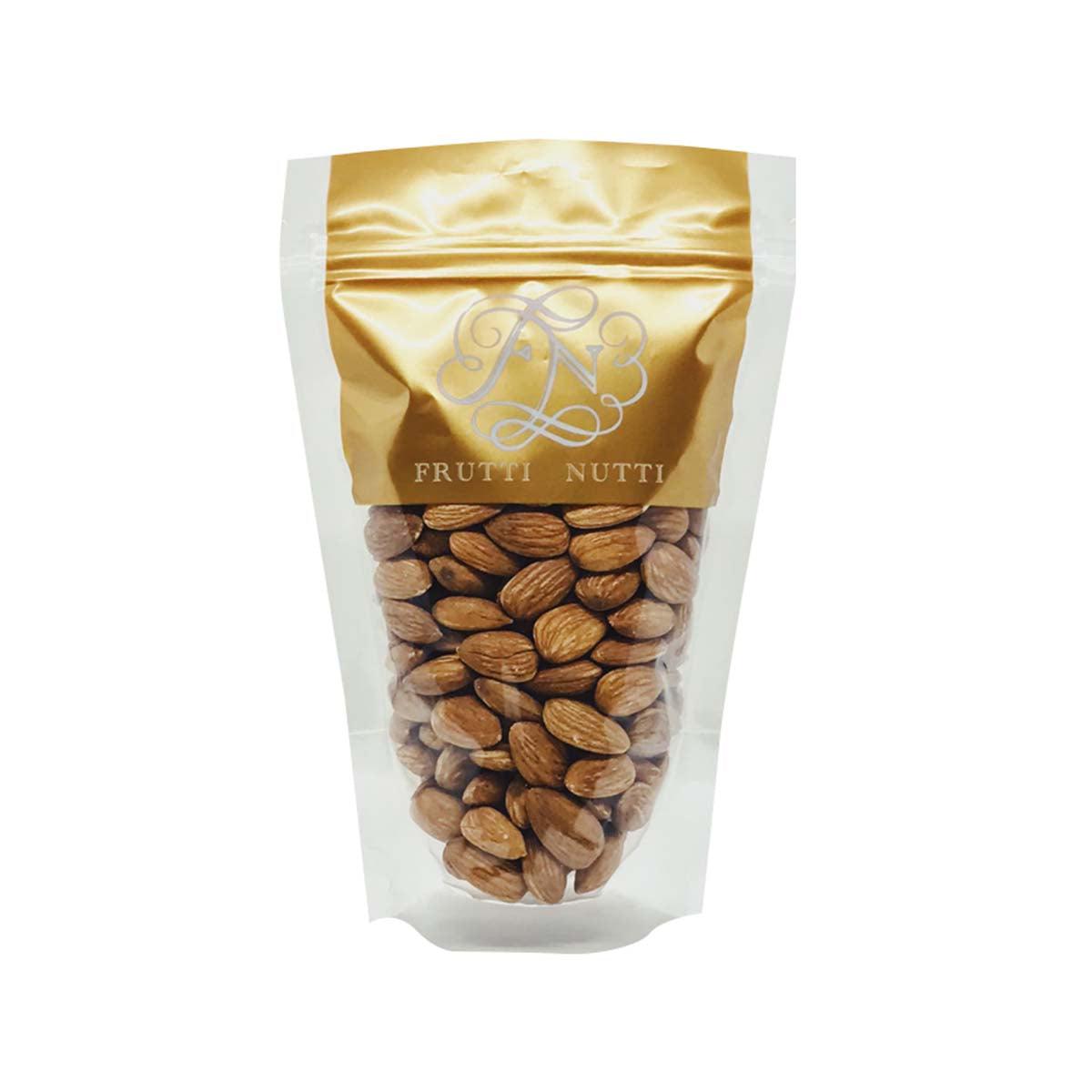 Roasted unsalted almonds pouch with visible almonds, 300g