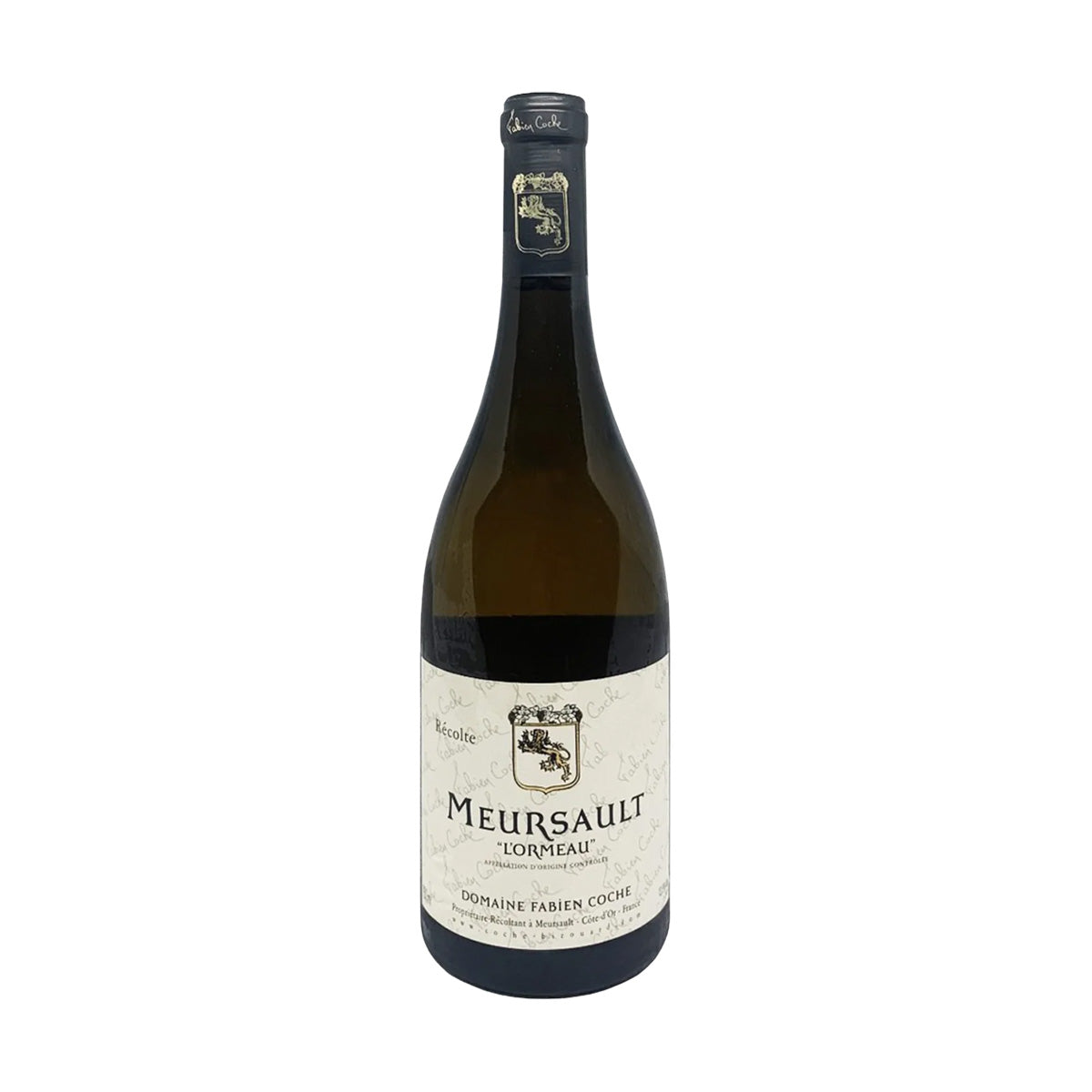 FABIEN COCHE Meursault l'Ormeau Blanc 2021 white wine bottle with label