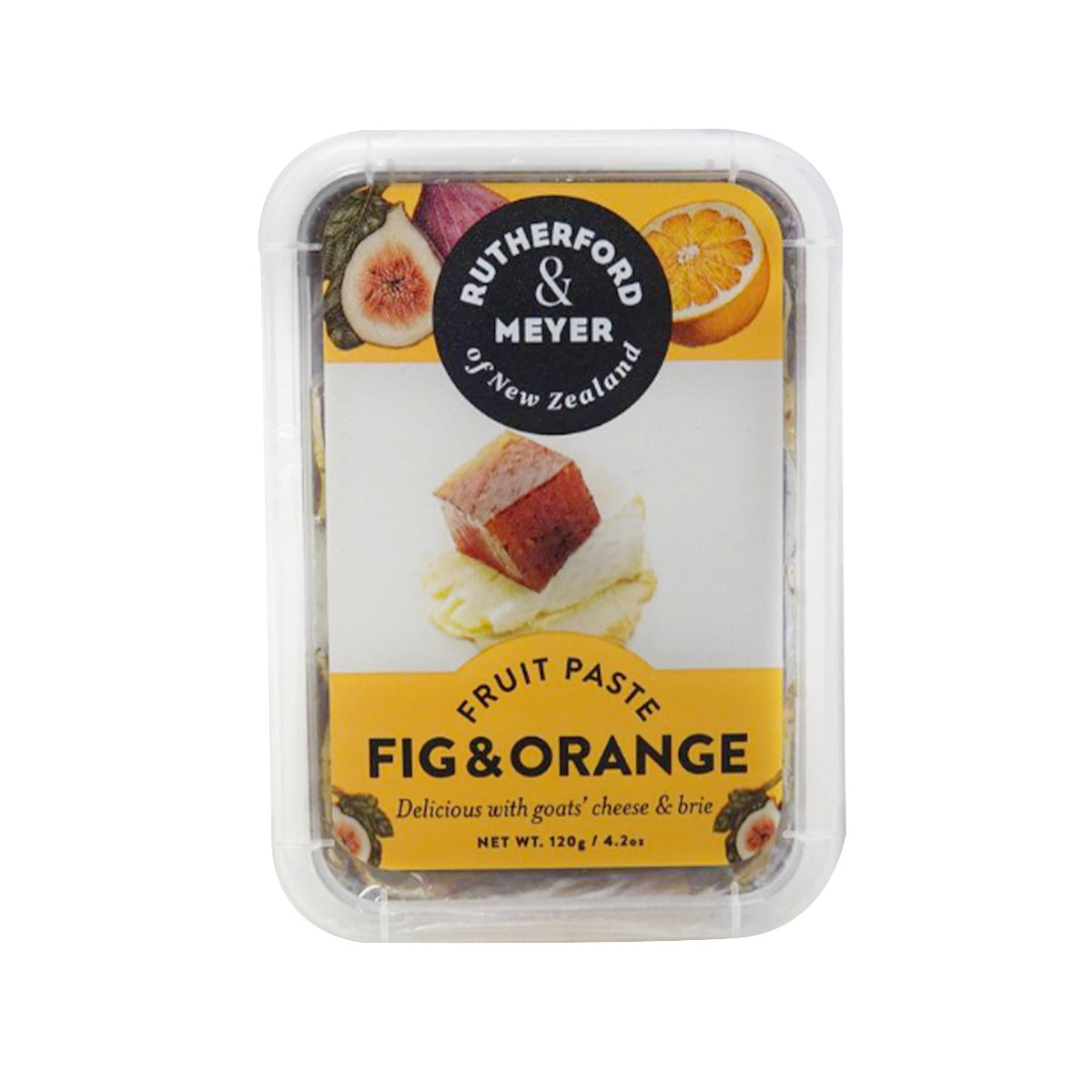 Rutherford & Meyer fig & orange fruit paste in 120g plastic tub