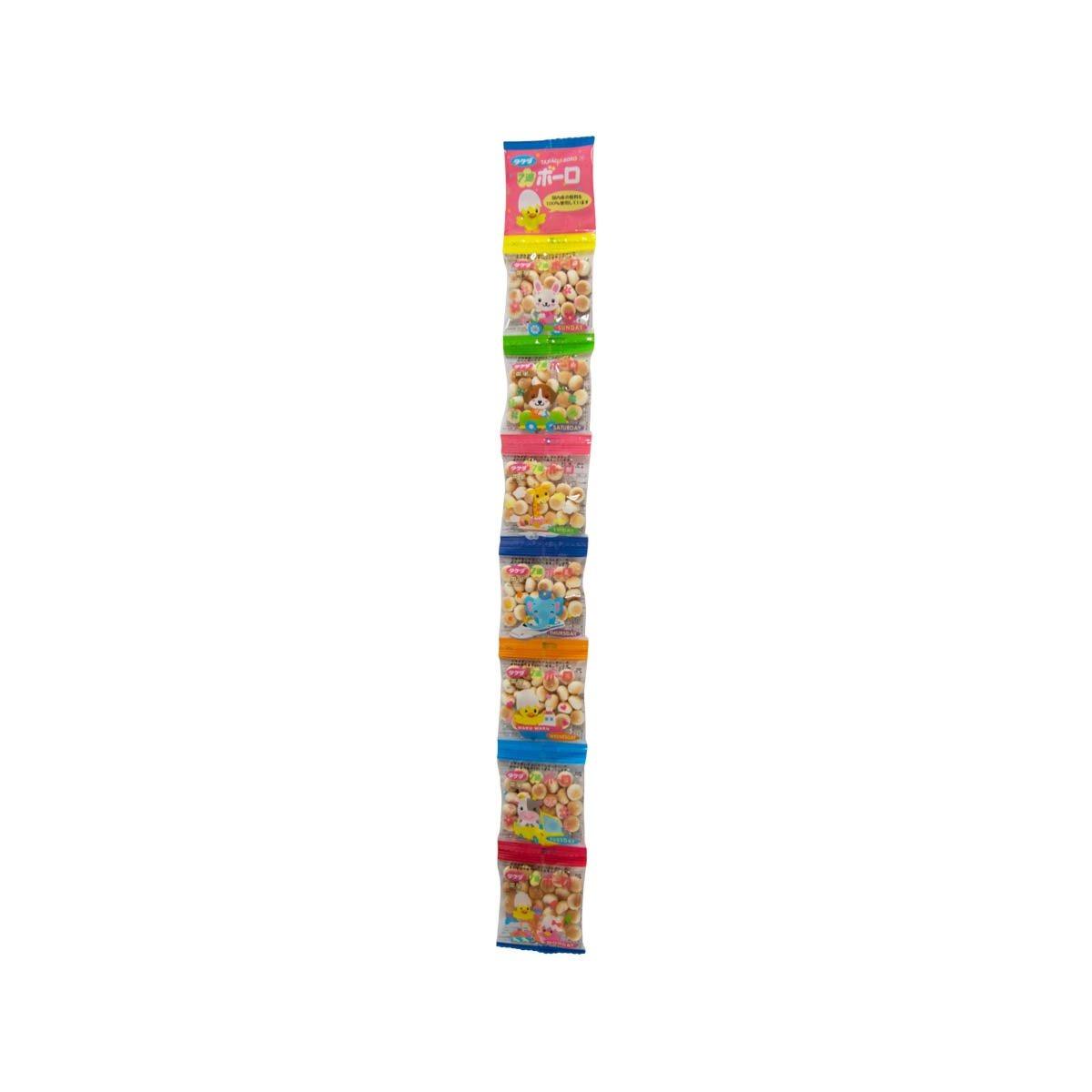 TAKEDA SEIKA tamago boro assorted candy multipack, 7 x 10g, vertical pouch display