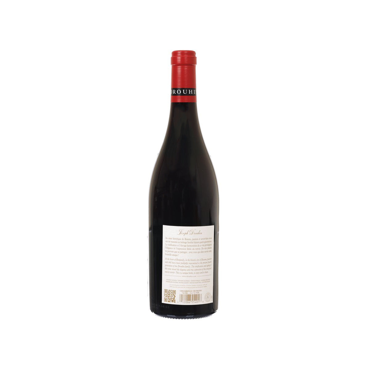 JOSEPH DROUHIN Chambolle-Musigny 750 mL wine bottle with back label