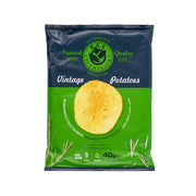 40g bag of rosemary & sea salt potato chips, green-and-blue packaging