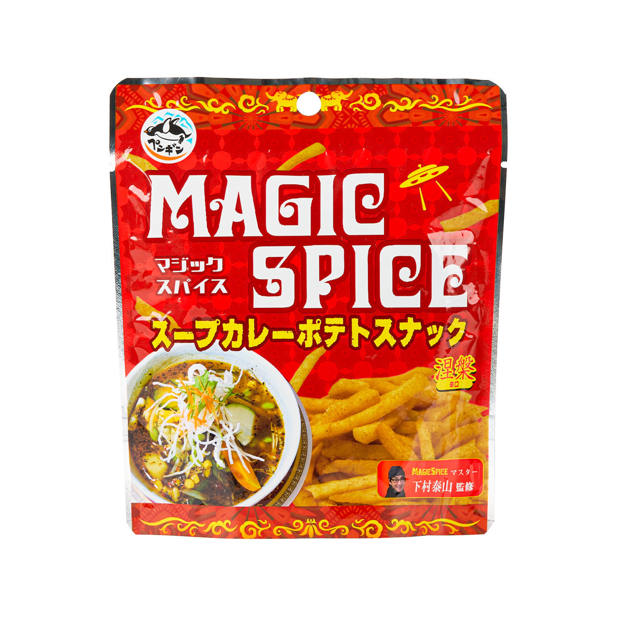 Red “Magic Spice” soup curry fried potato snack pouch, 30 g
