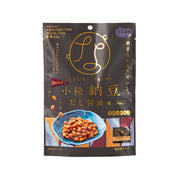 Crispy natto snack pouch with dashi soy sauce flavor, front view