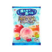 Fruit juice sherbet packet, blue, shows fruit flavor and 15 count