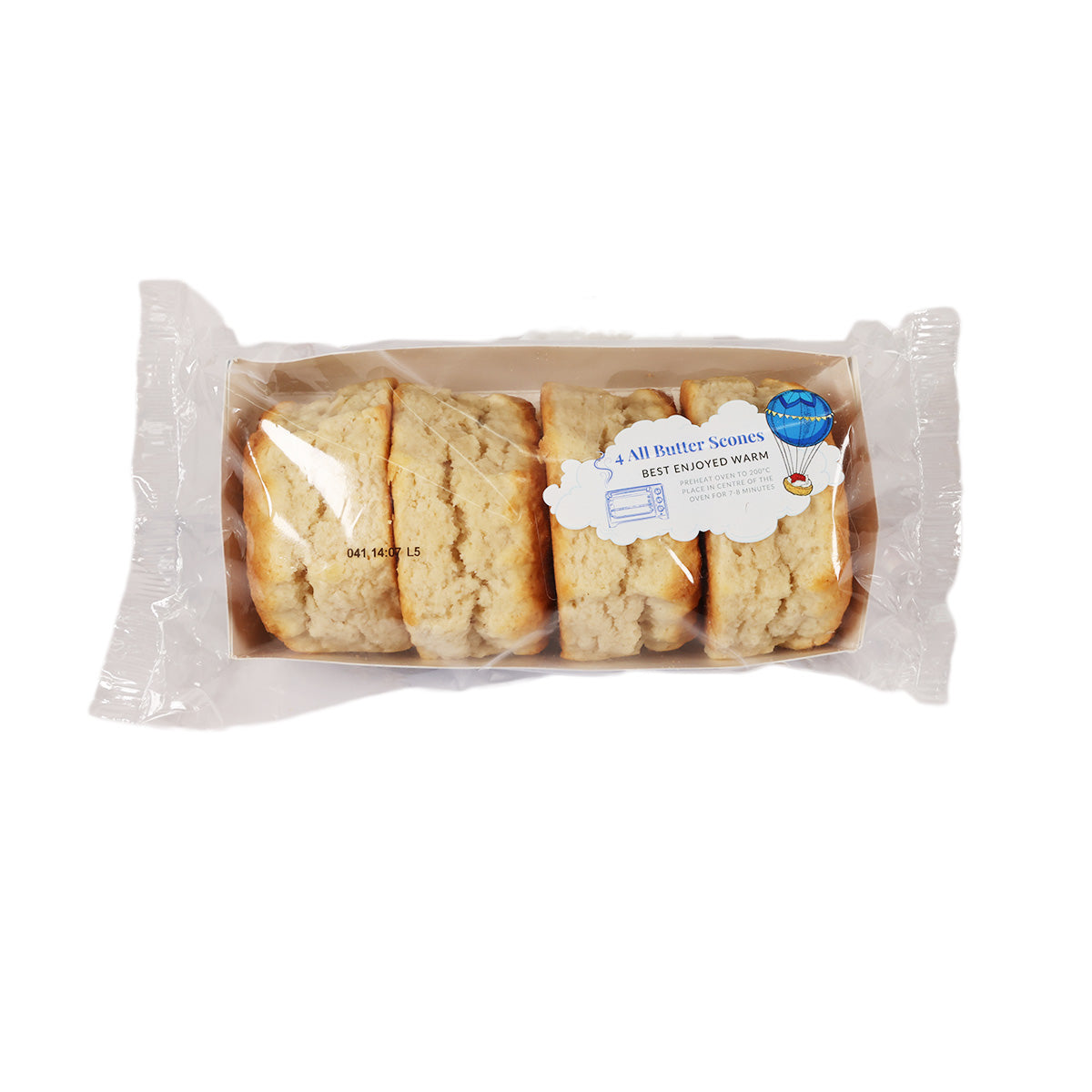 HAYWOOD & PADGETT all-butter Devon scones, 4-pack in sealed clear wrapper