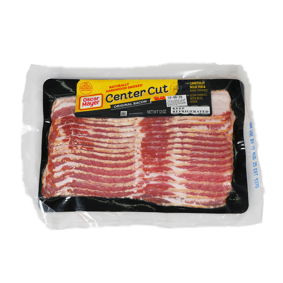 Oscar Mayer center-cut naturally smoked bacon in sealed package, sliced, 12 oz