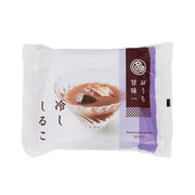 Cold red bean soup pouch with front label and spoon-and-bowl soup photo