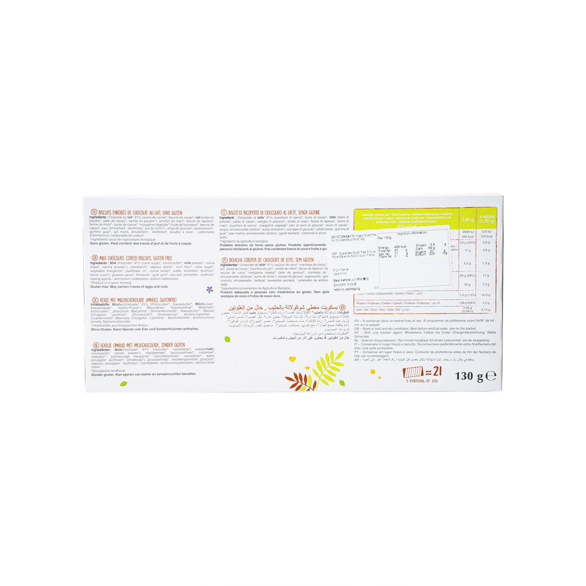 NATEN biscuit sticks box back panel with ingredient and nutrition information