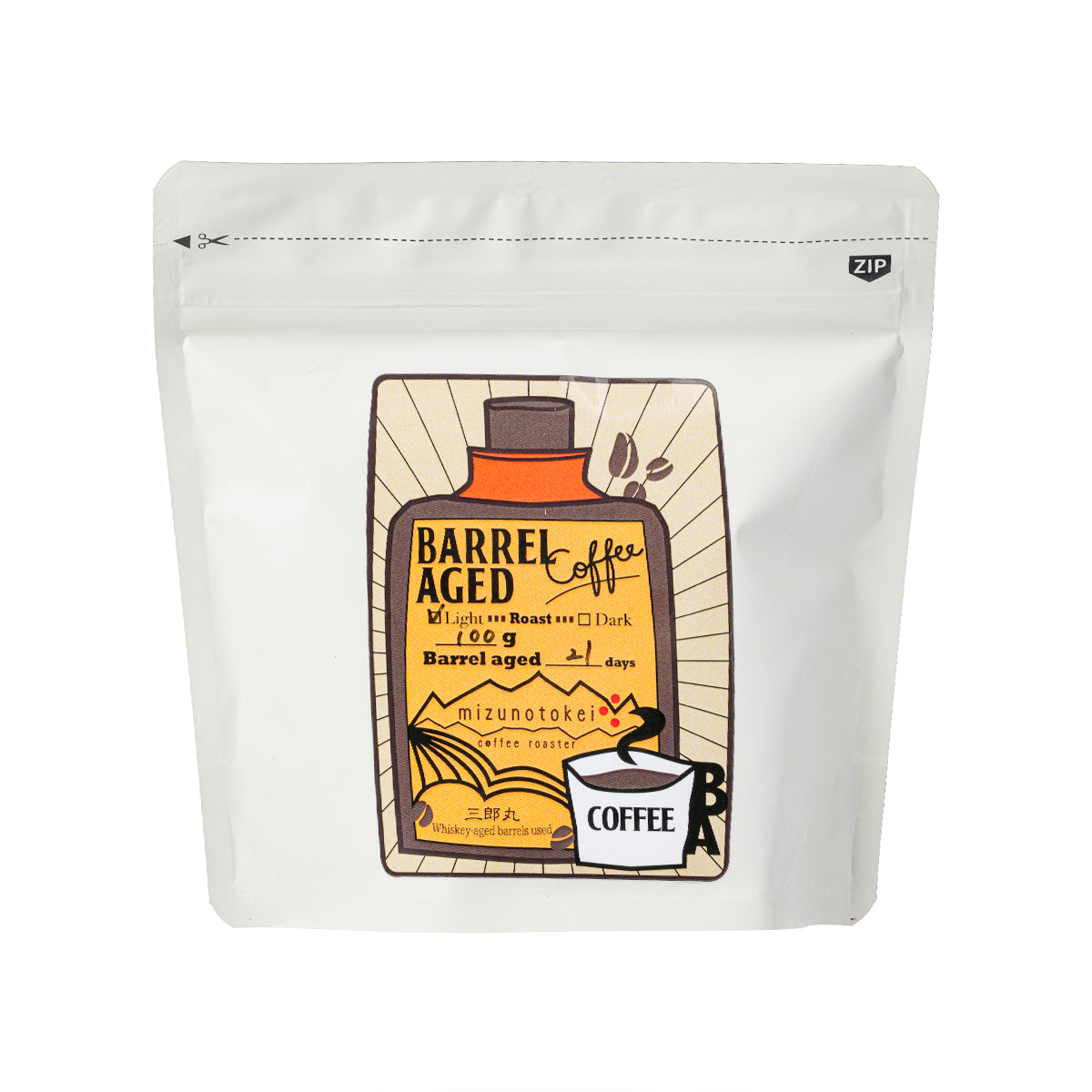 KITAYAMA barrel-aged light roast coffee pouch, 100g, front design