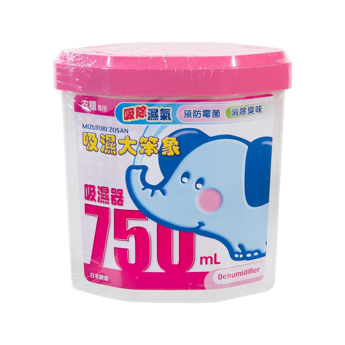 MIZUTORI ZOSAN 750 mL dehumidifier in pink-and-white tub with cartoon character graphics