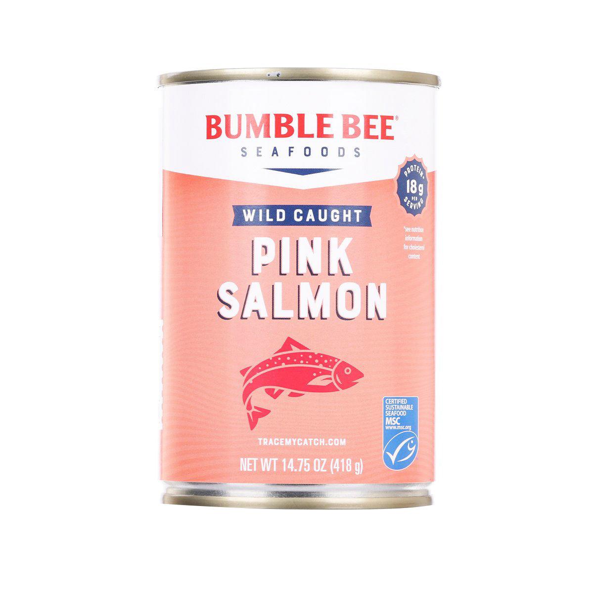 BUMBLE BEE Pink Salmon seafood can, wild caught, net wt 418 g