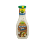 KUHNE yogurt dressing bottle with fine herbs, 250 mL, green cap and yellow label