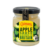 COLMAN'S apple sauce jar with black lid, label 'Apple Sauce'