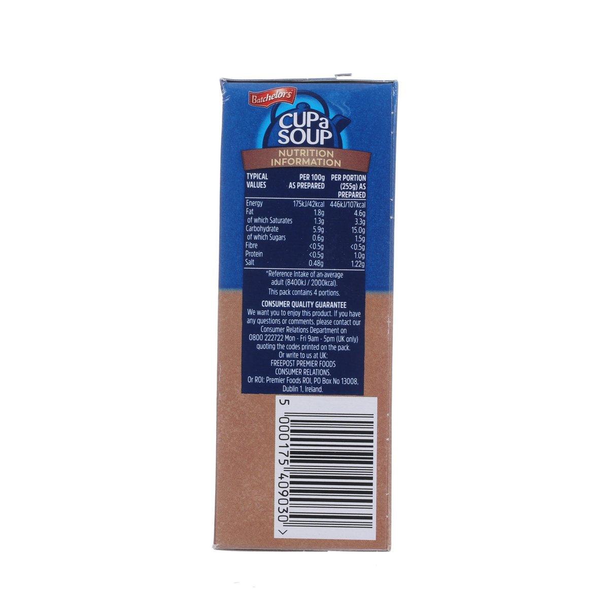 BATCHELORS Cup a Soup information label on sachet box, rear view