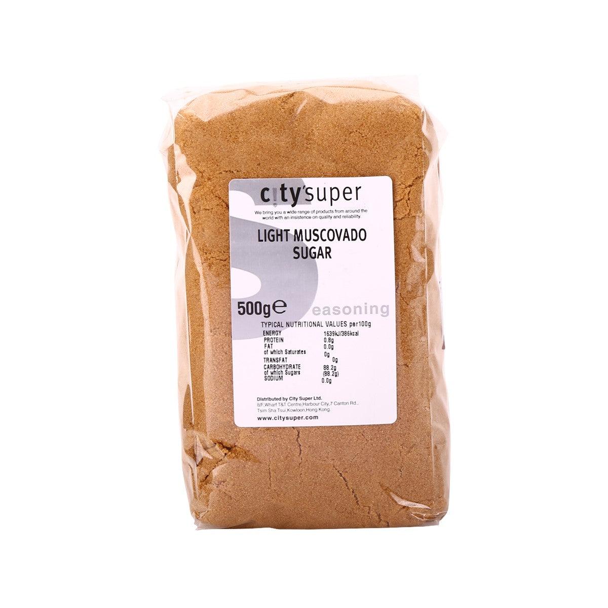 CITYSUPER light muscovado sugar 500g bag, front label view