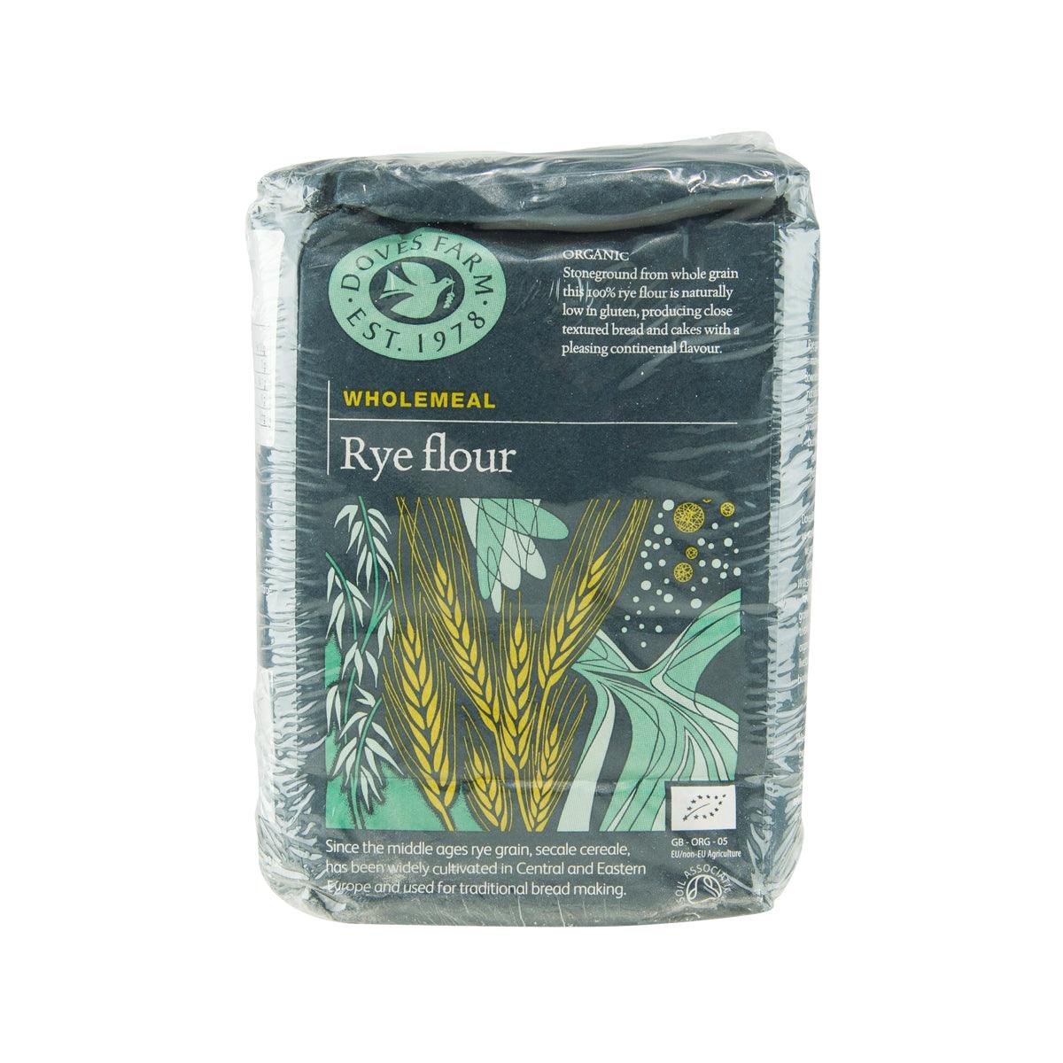 DOVES FARM organic wholemeal rye flour bag, 1 kg