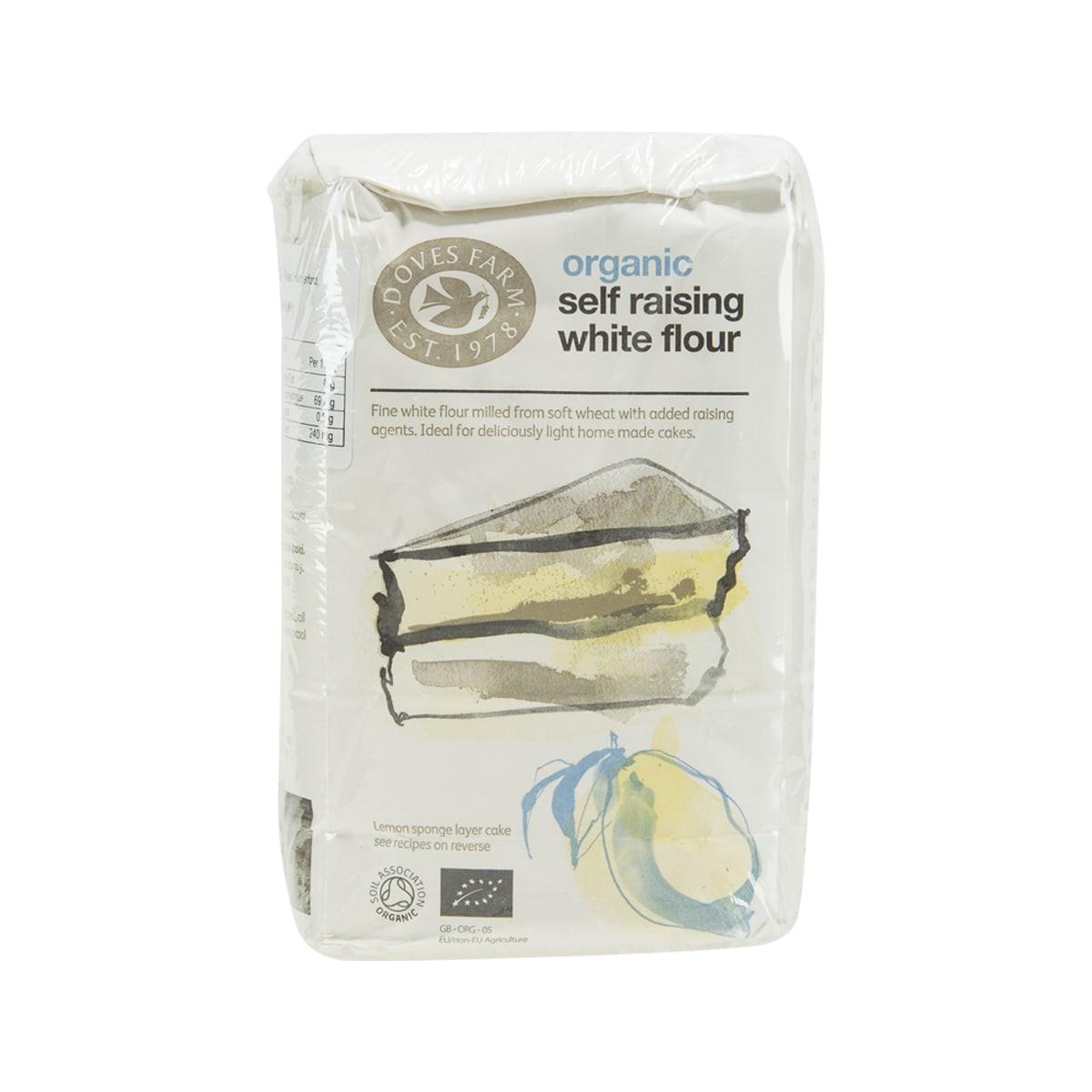 DOVES FARM organic self-raising white flour bag, 1 kg
