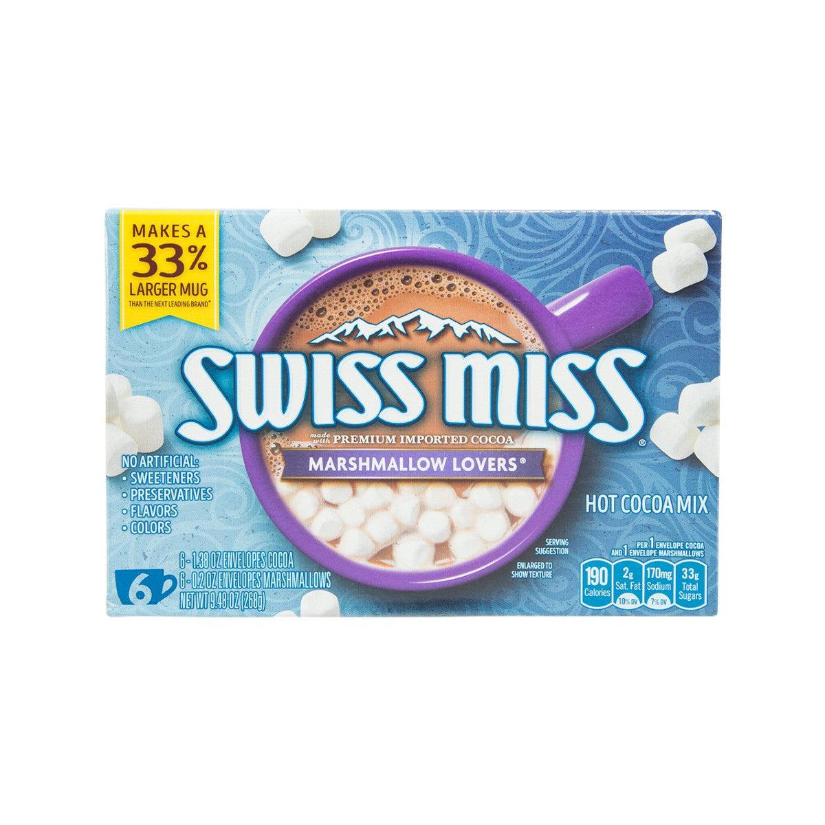 SWISS MISS hot cocoa mix with marshmallows, 272g box front