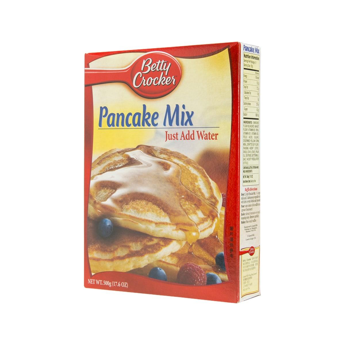 Pancake mix box side view with nutrition panel, 500g