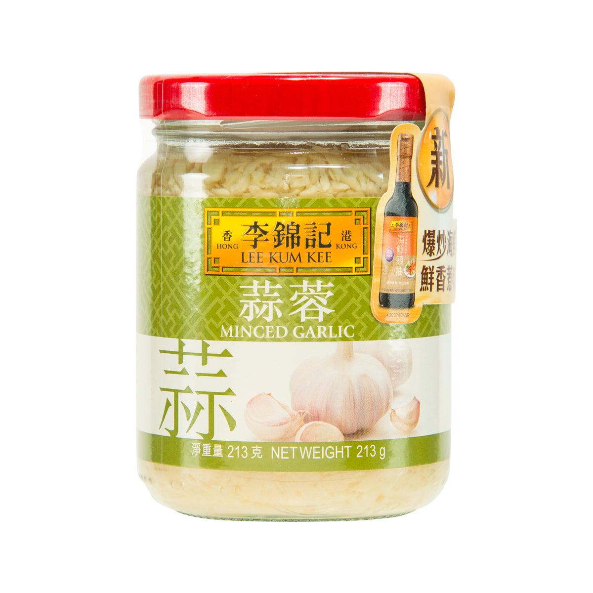 LEE KUM KEE minced garlic jar, red-lidded glass jar with front label
