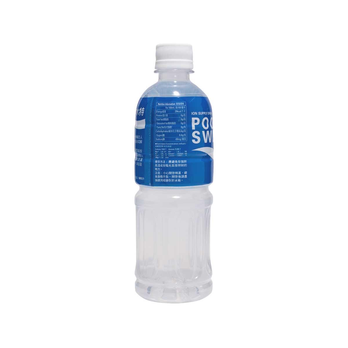 PET bottle with blue side label panel, 500 mL